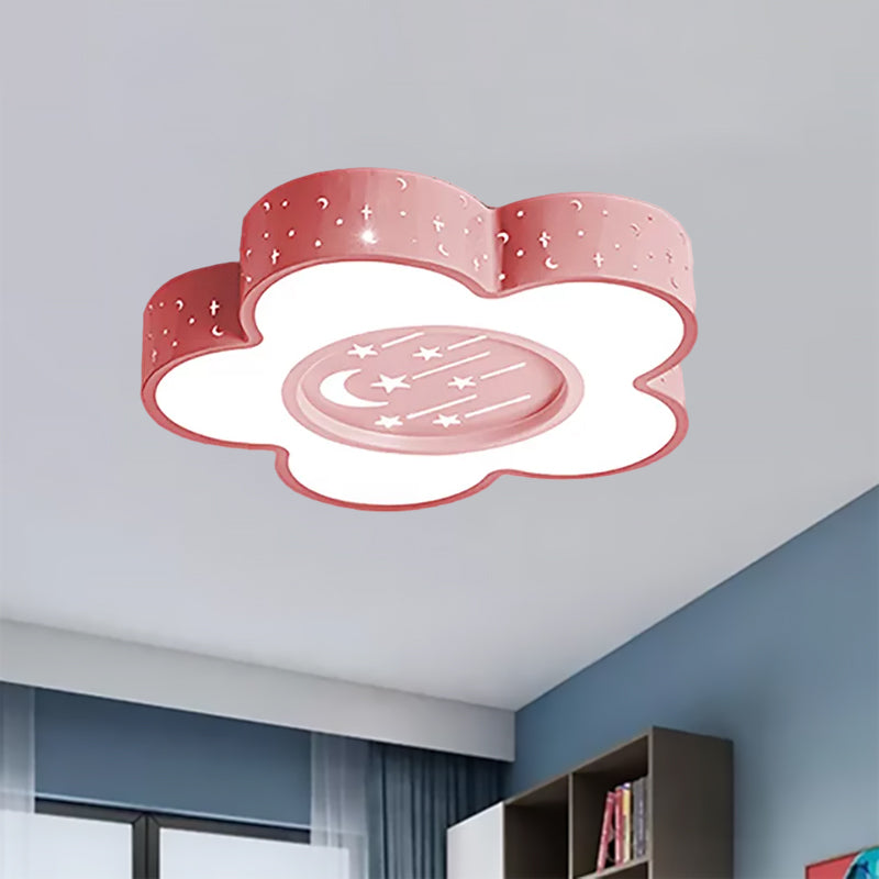 Sous-teinte LED basse LED Ceiling Mount Light avec Moon and Star Cartoon Metal Ceiling Fixture for Kid