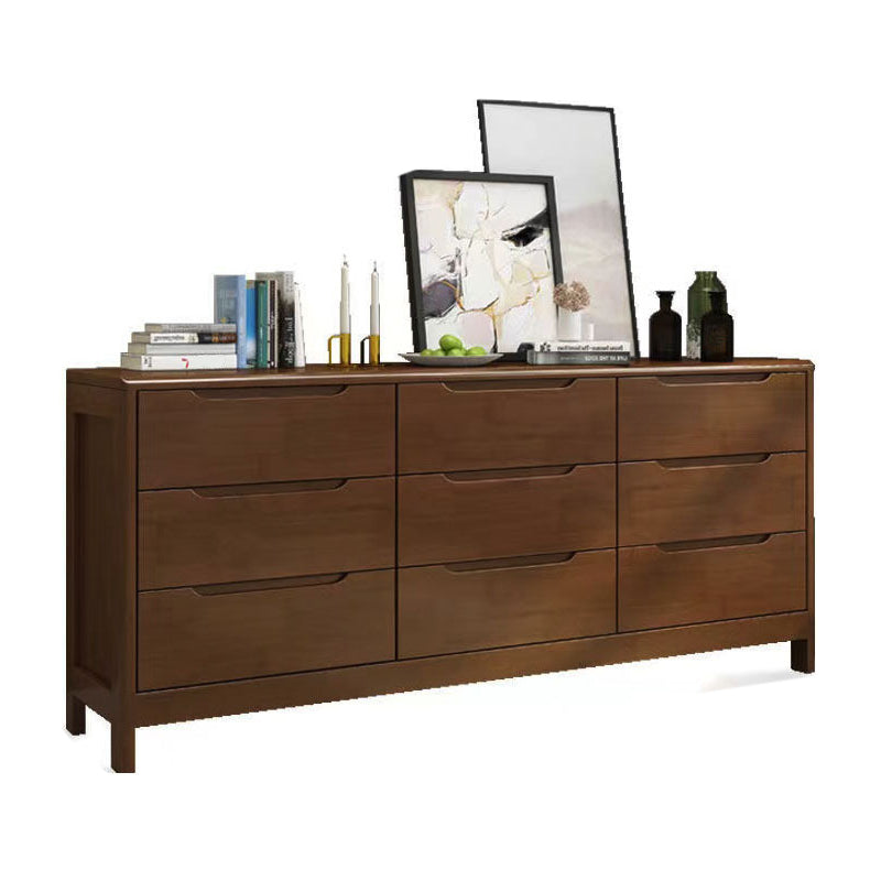 Contemporary Solid Wood Storage Chest Matte Finish Bedroom Dresser