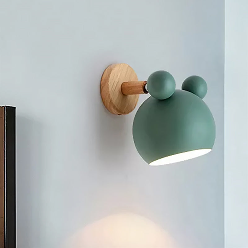 Modern Style Cartoon Animal Sconce Wall Light Metal 1 Light Wall Lamp for Child Bedroom
