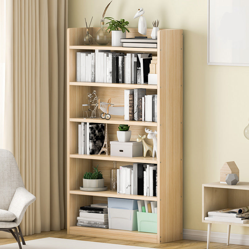 Solid Wood Bookshelf 9.8" W Natural Standard Bookcase with Rectangular Shelves