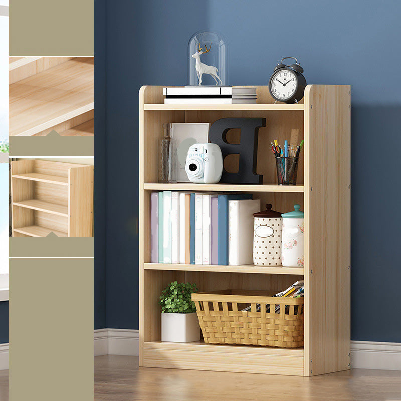 Solid Wood Bookshelf 9.8" W Natural Standard Bookcase with Rectangular Shelves