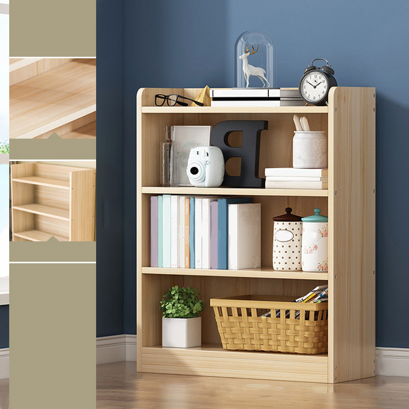 Solid Wood Bookshelf 9.8" W Natural Standard Bookcase with Rectangular Shelves