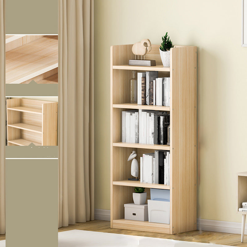 Solid Wood Bookshelf 9.8" W Natural Standard Bookcase with Rectangular Shelves