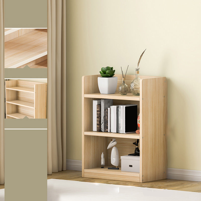 Solid Wood Bookshelf 9.8" W Natural Standard Bookcase with Rectangular Shelves