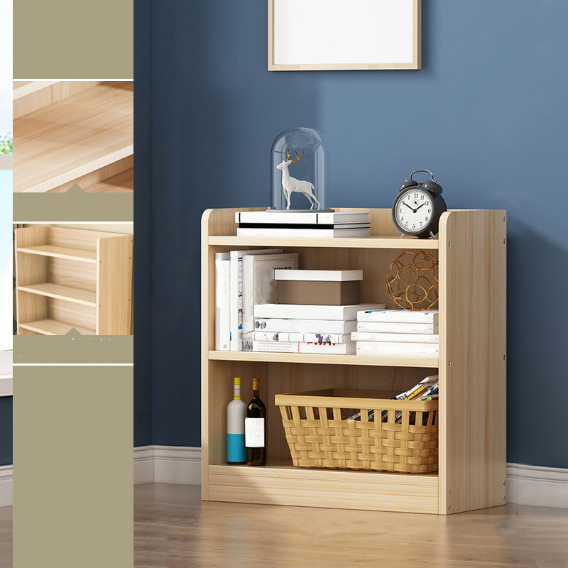 Solid Wood Bookshelf 9.8" W Natural Standard Bookcase with Rectangular Shelves