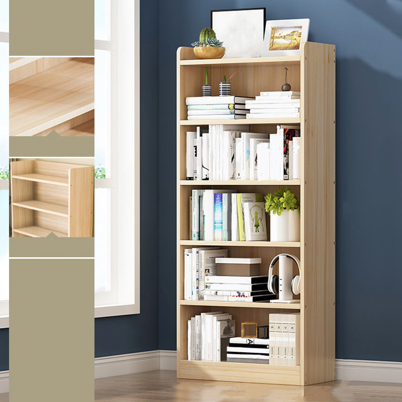 Solid Wood Bookshelf 9.8" W Natural Standard Bookcase with Rectangular Shelves