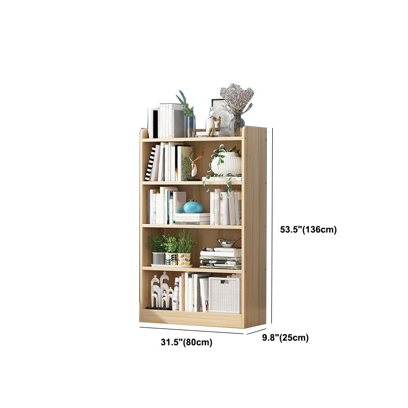 Solid Wood Bookshelf 9.8" W Natural Standard Bookcase with Rectangular Shelves