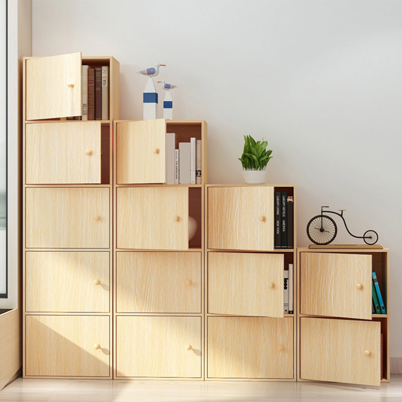 Modem Bookcase Engineered Wood Standard Bookshelf with Doors