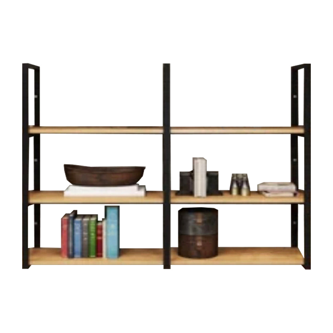 Wall Mounted Storage Bookshelf Industrial Floating Bookcase with Rectangle Shelves
