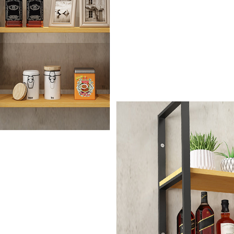 Wall Mounted Storage Bookshelf Industrial Floating Bookcase with Rectangle Shelves