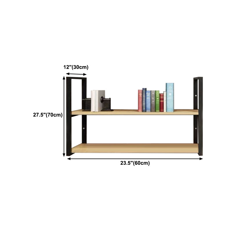 Wall Mounted Storage Bookshelf Industrial Floating Bookcase with Rectangle Shelves