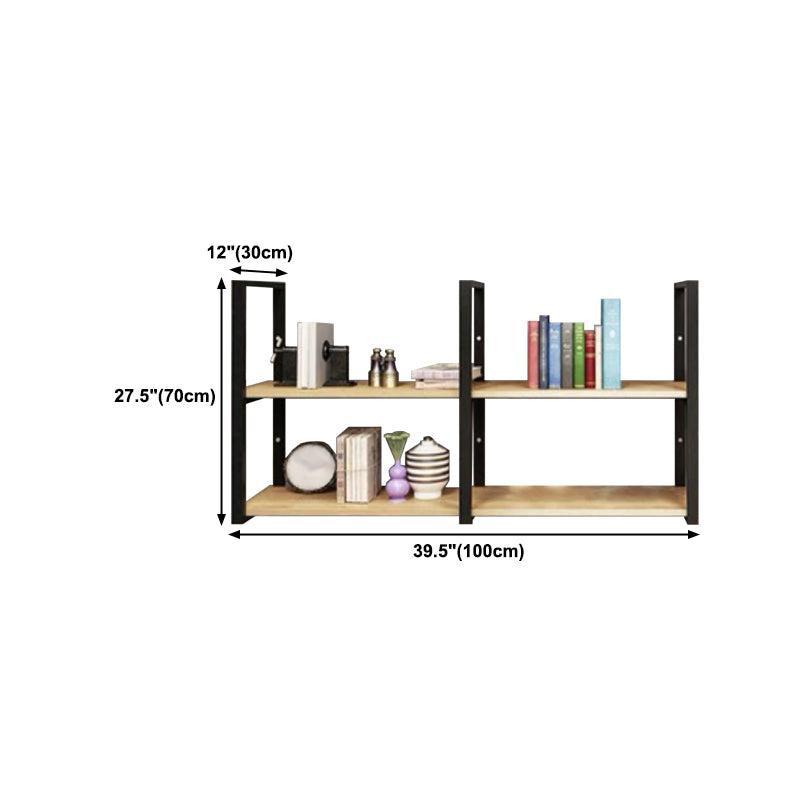 Wall Mounted Storage Bookshelf Industrial Floating Bookcase with Rectangle Shelves
