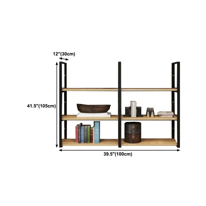 Wall Mounted Storage Bookshelf Industrial Floating Bookcase with Rectangle Shelves