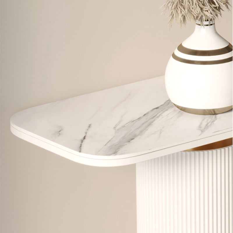33.46" H Console Table with Rectanglel Shaped Top, Accent Table with Metal Base