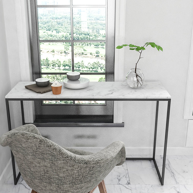 Glam Marble Rectangle Sofa Table Scratch Resistant Stain Resistant Accent Table