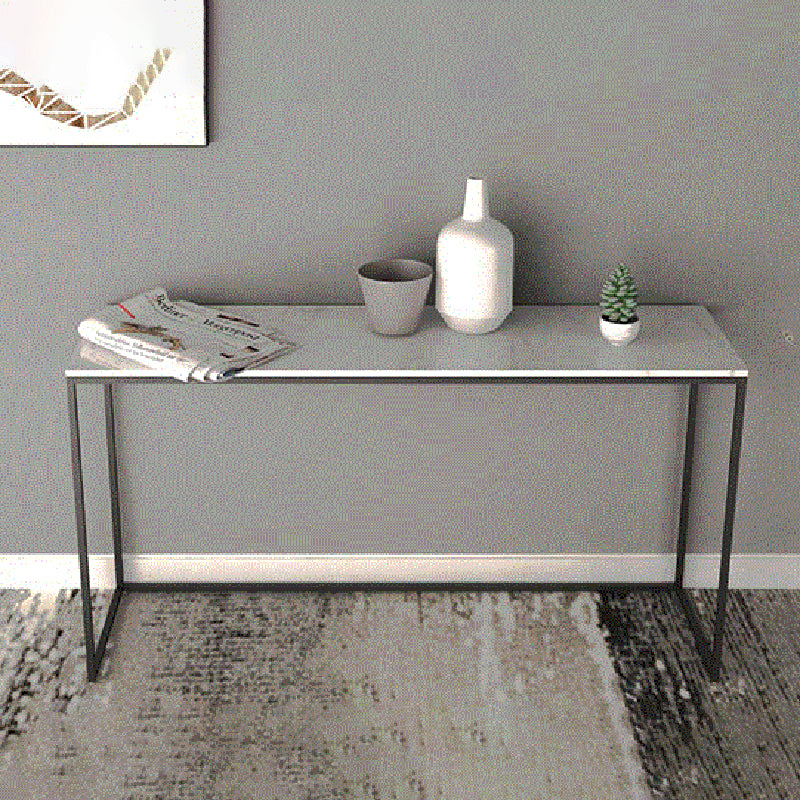 Glam Marble Rectangle Sofa Table Scratch Resistant Stain Resistant Accent Table