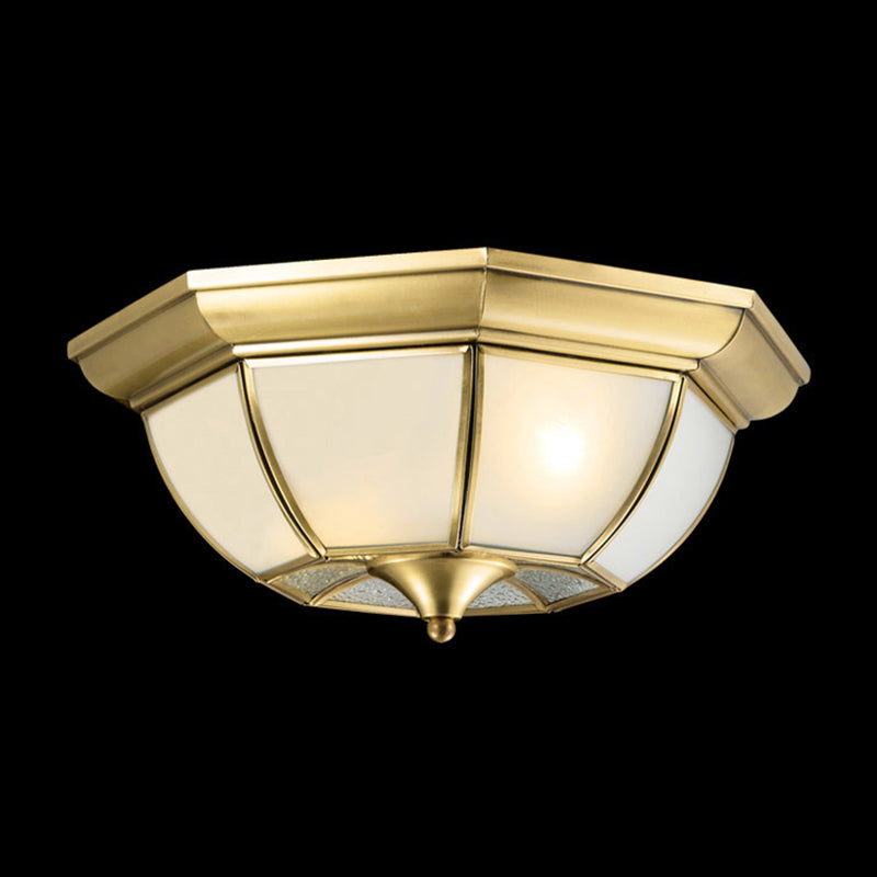 Multi-Light Geometric Flush Ceiling Light Colonial Style Metal Flush Light Fixtures