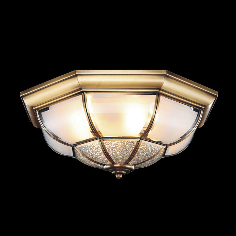 Multi-Light Geometric Flush Ceiling Light Colonial Style Metal Flush Light Fixtures