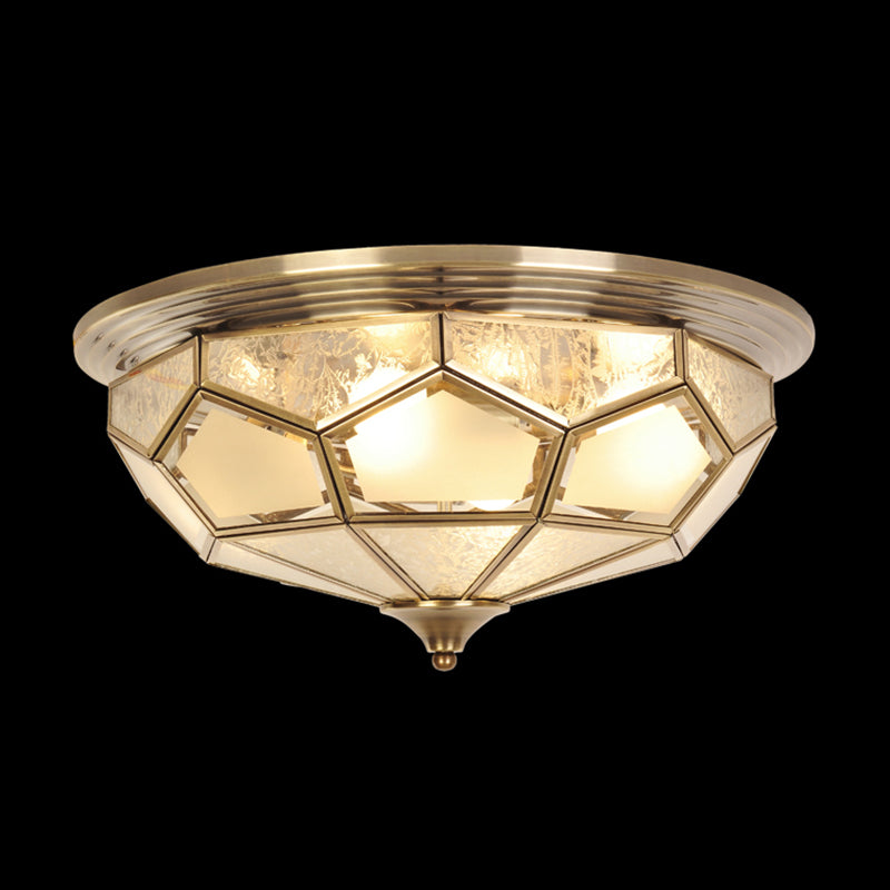 Multi-Light Geometric Flush Ceiling Light Colonial Style Metal Flush Light Fixtures