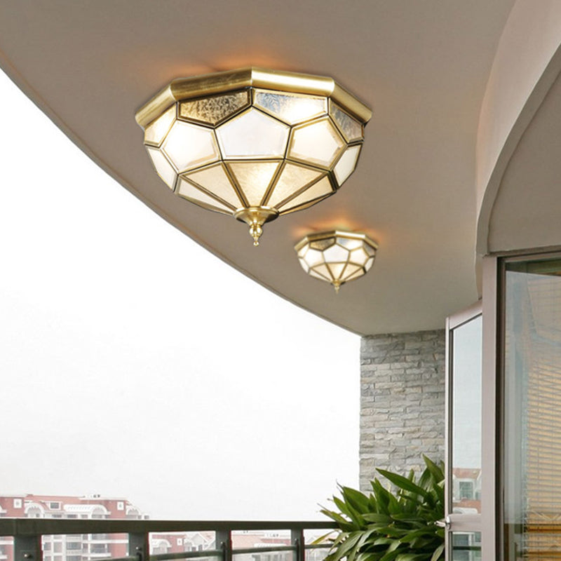 Multi-Light Geometric Flush Ceiling Light Colonial Style Metal Flush Light Fixtures
