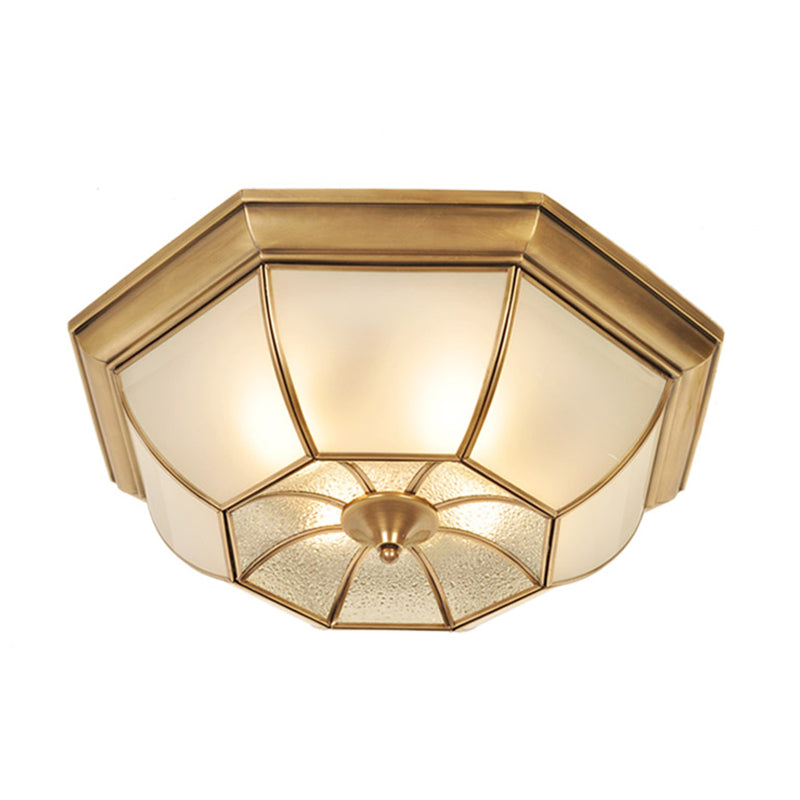 Multi-Light Geometric Flush Ceiling Light Colonial Style Metal Flush Light Fixtures