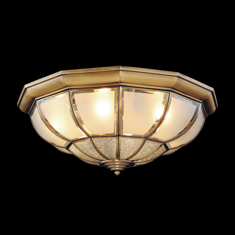 Multi-Light Geometric Flush Ceiling Light Colonial Style Metal Flush Light Fixtures