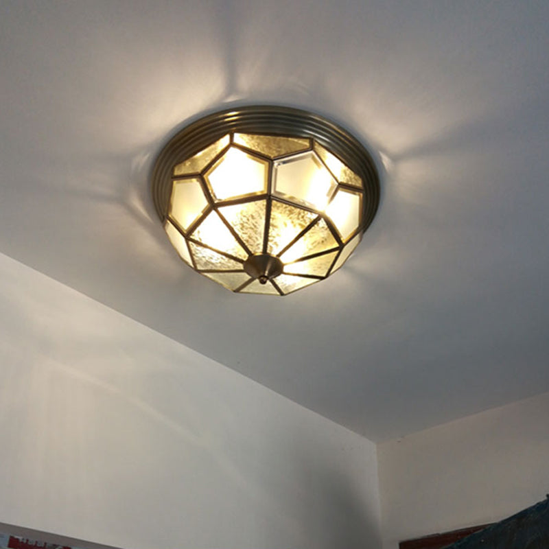 Multi-Light Geometric Flush Ceiling Light Colonial Style Metal Flush Light Fixtures
