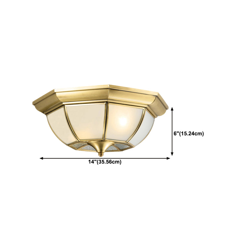 Multi-Light Geometric Flush Ceiling Light Colonial Style Metal Flush Light Fixtures