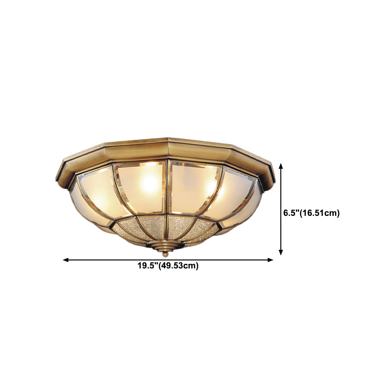 Multi-Light Geometric Flush Ceiling Light Colonial Style Metal Flush Light Fixtures