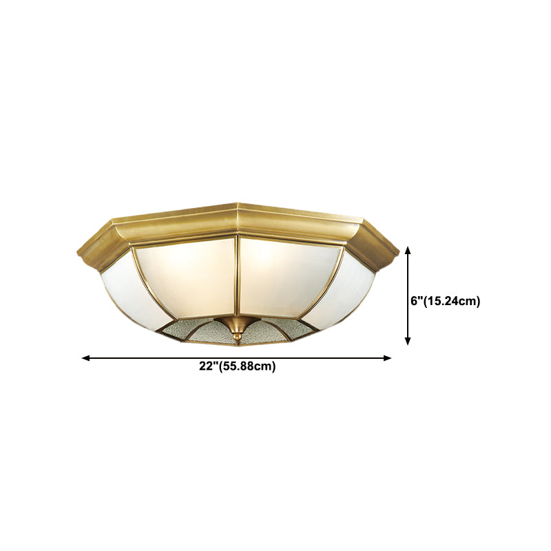 Multi-Light Geometric Flush Ceiling Light Colonial Style Metal Flush Light Fixtures