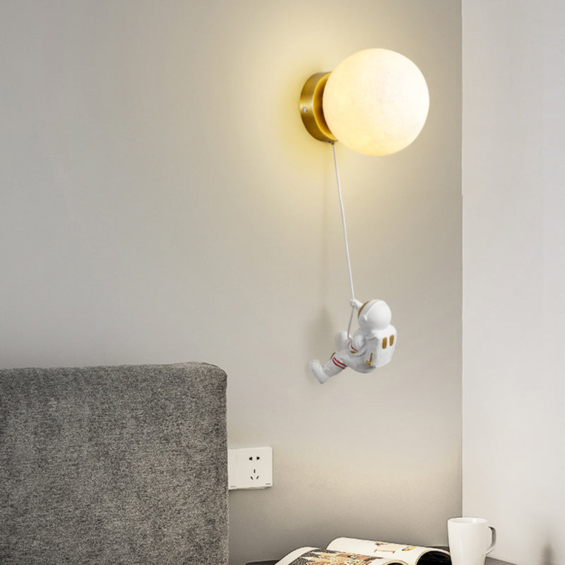 Ball Shade 1 - Light Wall Light Kids Style Iron and Glass Wall Fixture with Resin Accents