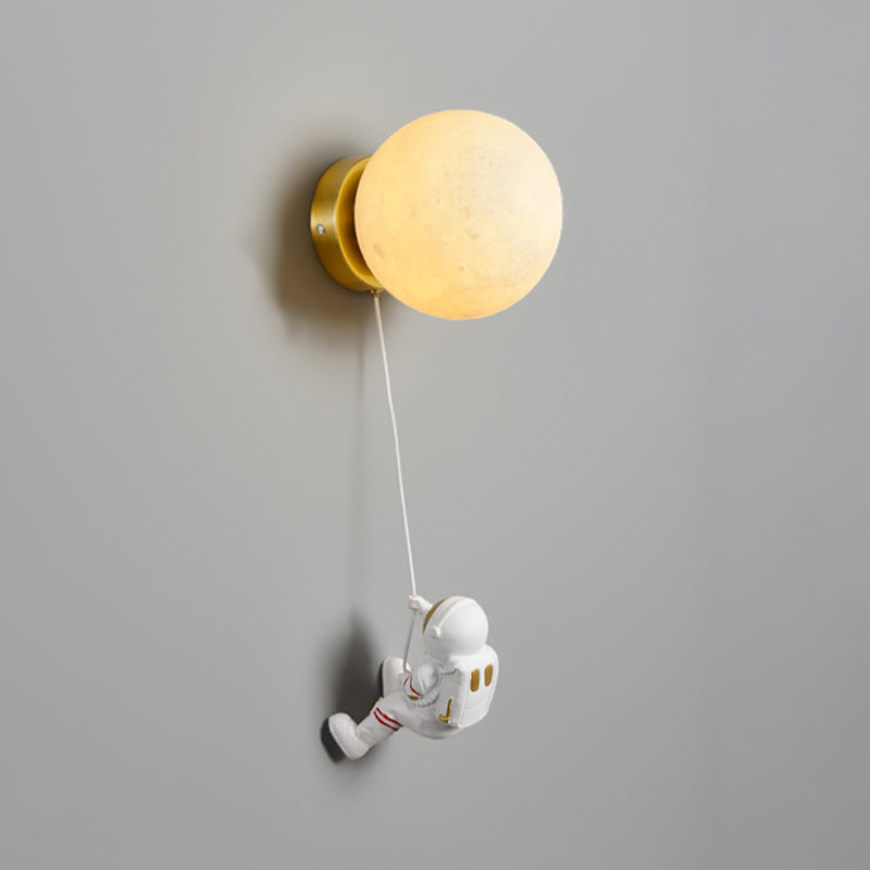 Ball Shade 1 - Light Wall Light Kids Style Iron and Glass Wall Fixture with Resin Accents