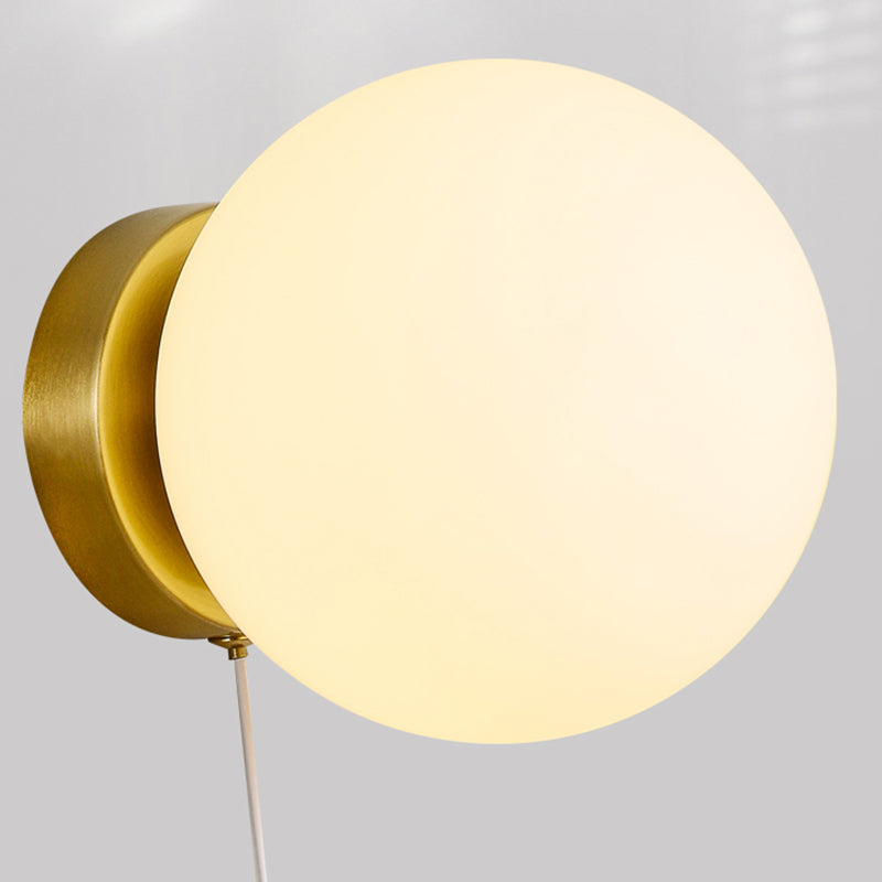 Ball Shade 1 - Light Wall Light Kids Style Iron and Glass Wall Fixture with Resin Accents