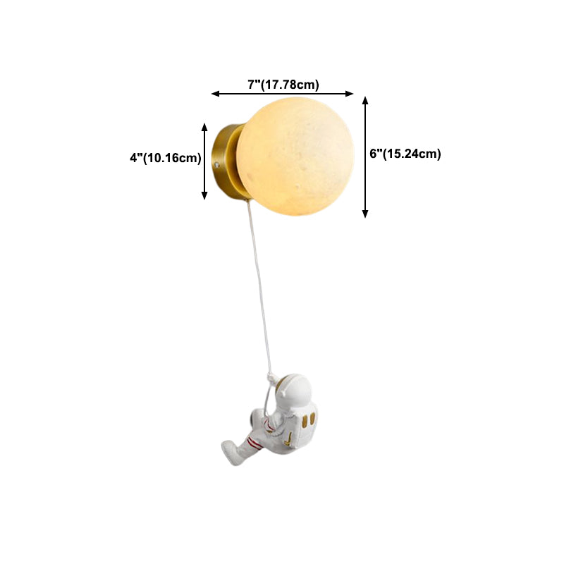 Ball Shade 1 - Light Wall Light Kids Style Iron and Glass Wall Fixture with Resin Accents