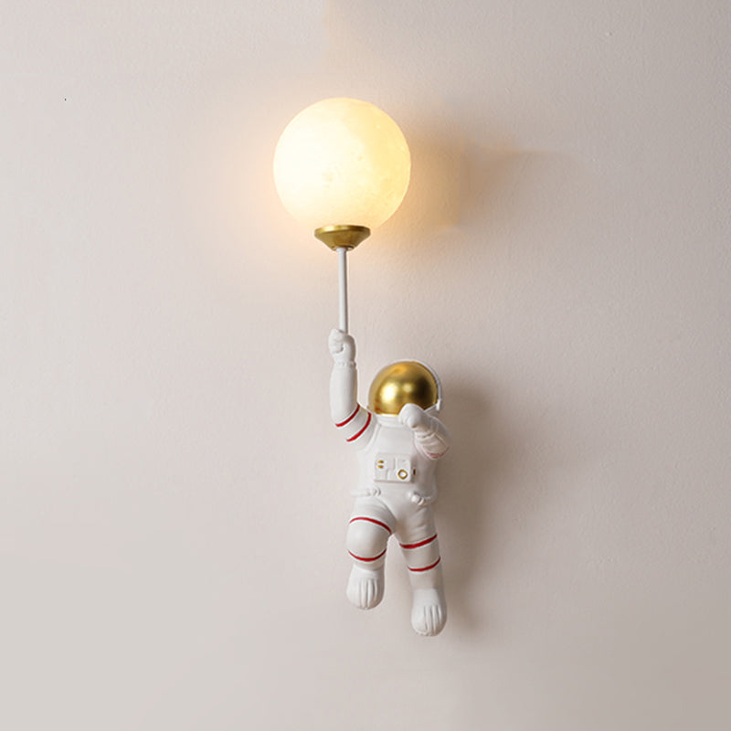 1 - Light Resin Wall Lighting Fixture , Astronaut and Globe Shape Wall Light