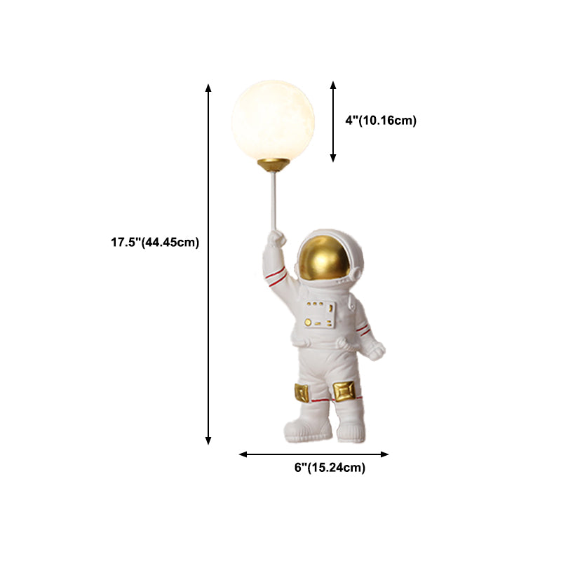 1 - Light Resin Wall Lighting Fixture , Astronaut and Globe Shape Wall Light