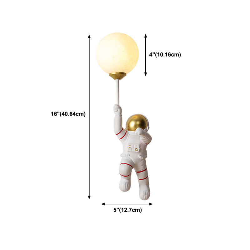 1 - Light Resin Wall Lighting Fixture , Astronaut and Globe Shape Wall Light