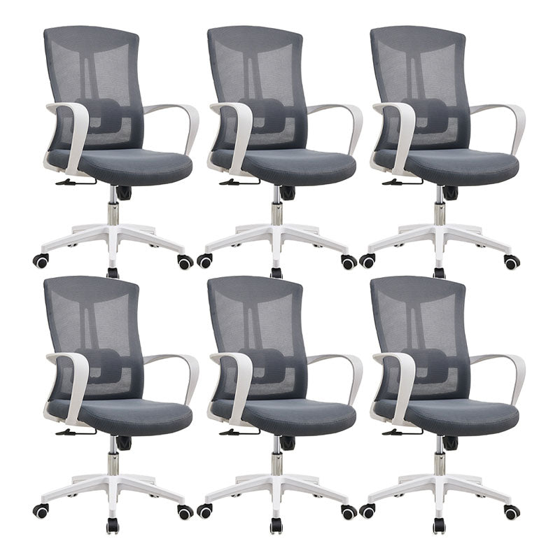 Mesh Task Chair Nylon Frame Fixed Arm Office Chair with Wheels