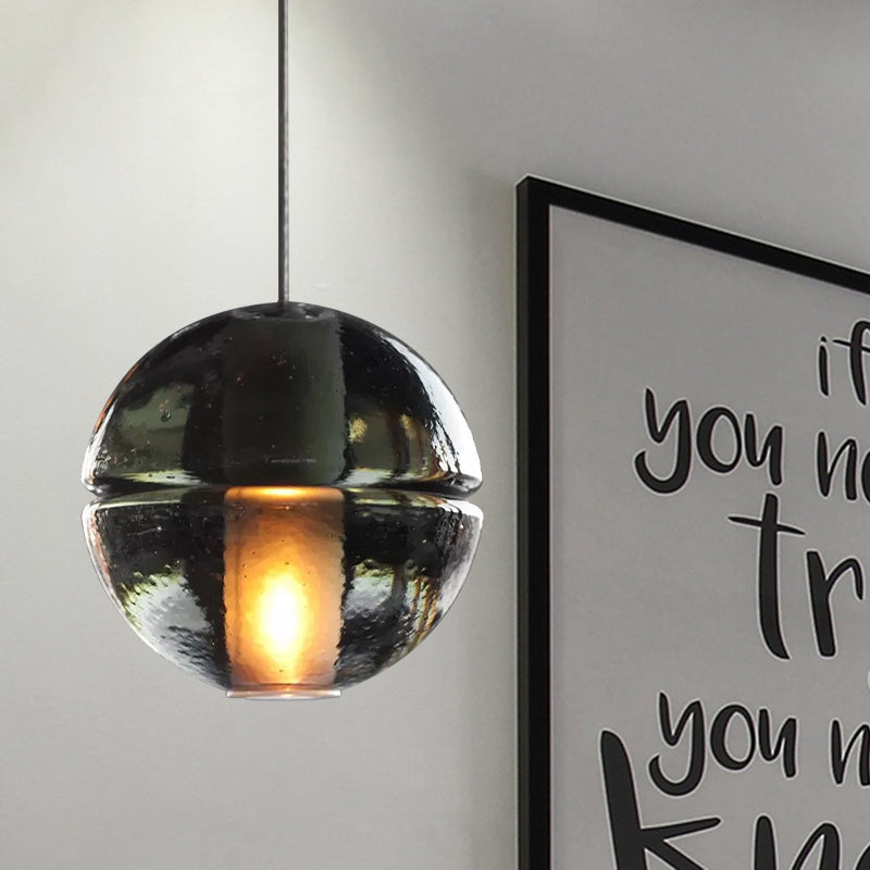 Verre transparent le plafond rond Lumiaire contemporain 1 Éclairage pendentif de tête pour chambre à coucher