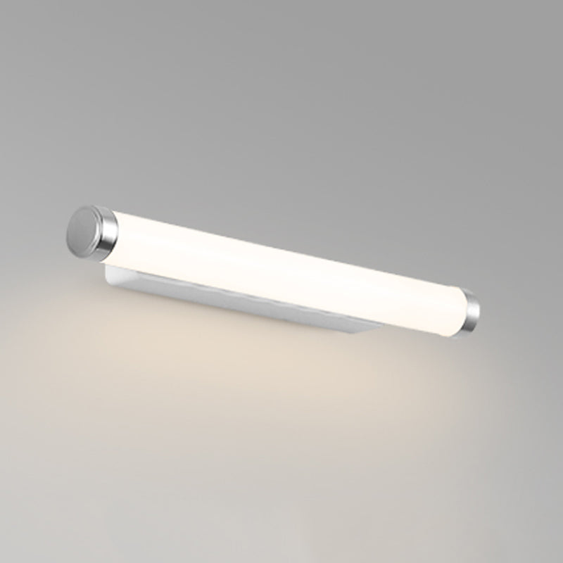 Metal Linear Shape Mirror Wall Light Modern 1-Light Mirror Wall Light Sconces in Silver