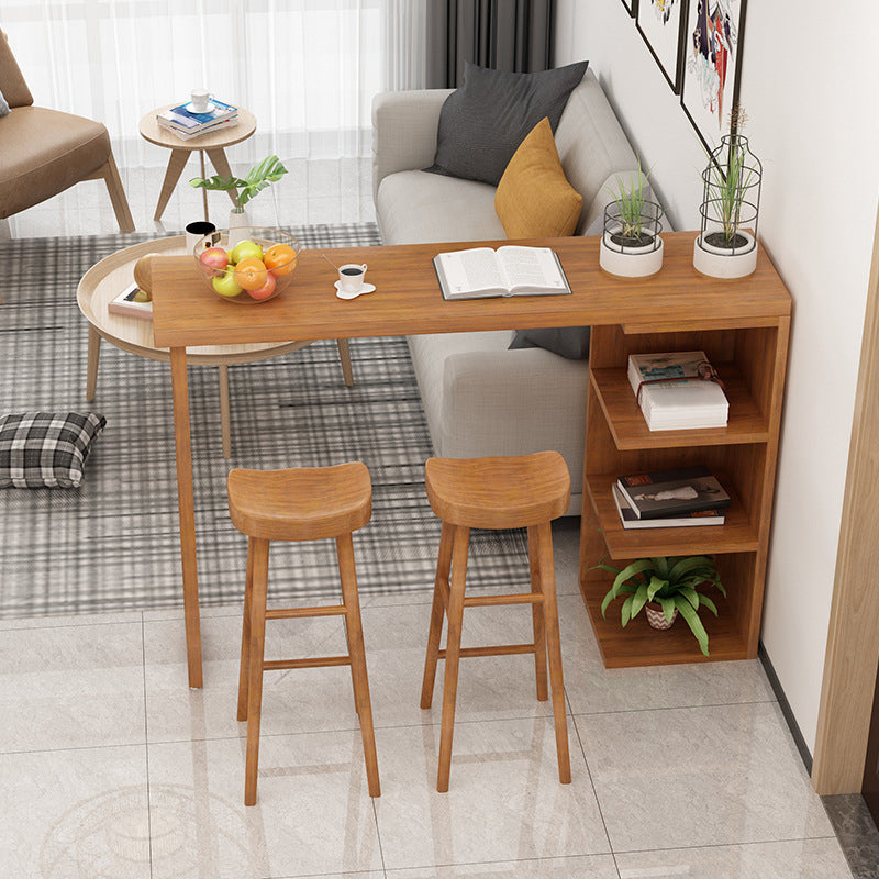 Modern Bar Table Set 1/2/3 Pcs Solid Wood Bar Table and Backless Bar Stools
