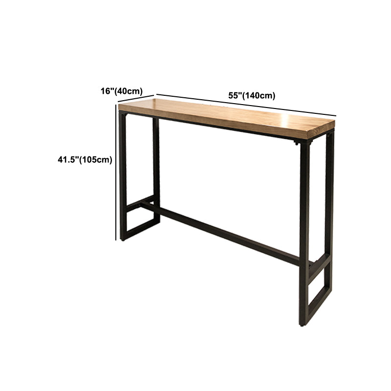 1/5 Pieces Industrial Rectangular Pub Table Set Wooden Counter Table with High Stools