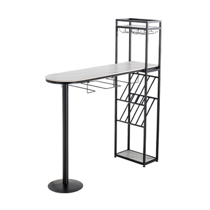 Glam Stone Bar Table Set 1/3 Pieces Counter Table with Metal Stools
