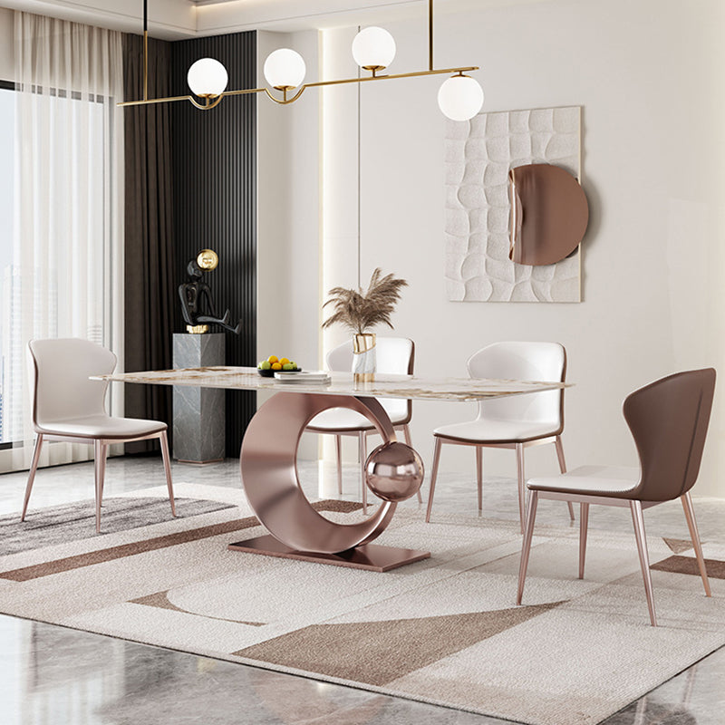 Luxurious Sintered Stone Top Dining Set Rectangle 1/4/5/7/9 Pieces Dining Room Table Set