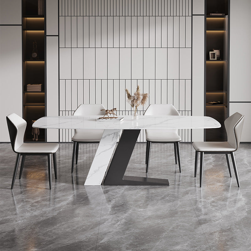 Contemporary Dining Set 1/4/5/7 Pcs Dining Table Set with Sintered Stone Top