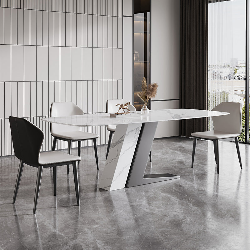 Contemporary Dining Set 1/4/5/7 Pcs Dining Table Set with Sintered Stone Top