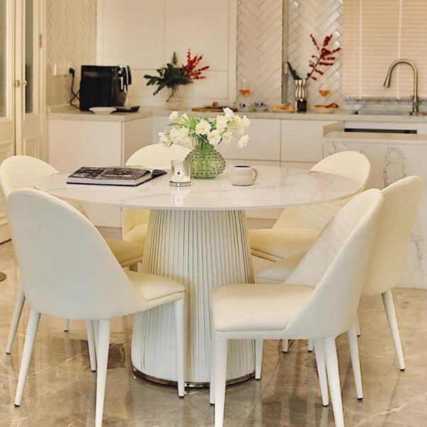 Glam Dining Set Stone 1/4/6/7 Pieces Dining Furniture for Indoor