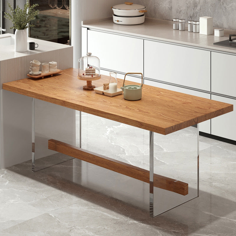 Modern Solid Wood Dining Set 1/2/5/7 Pieces Dining Table with Wood Chairs