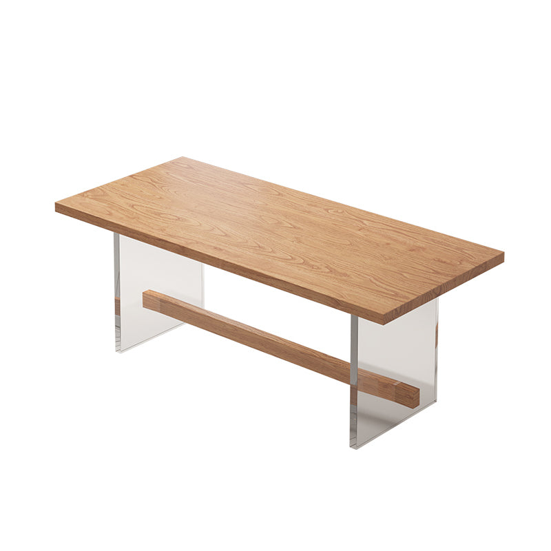 Modern Solid Wood Dining Set 1/2/5/7 Pieces Dining Table with Wood Chairs