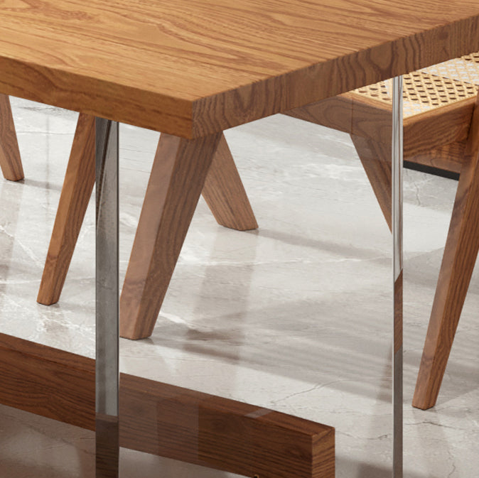 Modern Solid Wood Dining Set 1/2/5/7 Pieces Dining Table with Wood Chairs